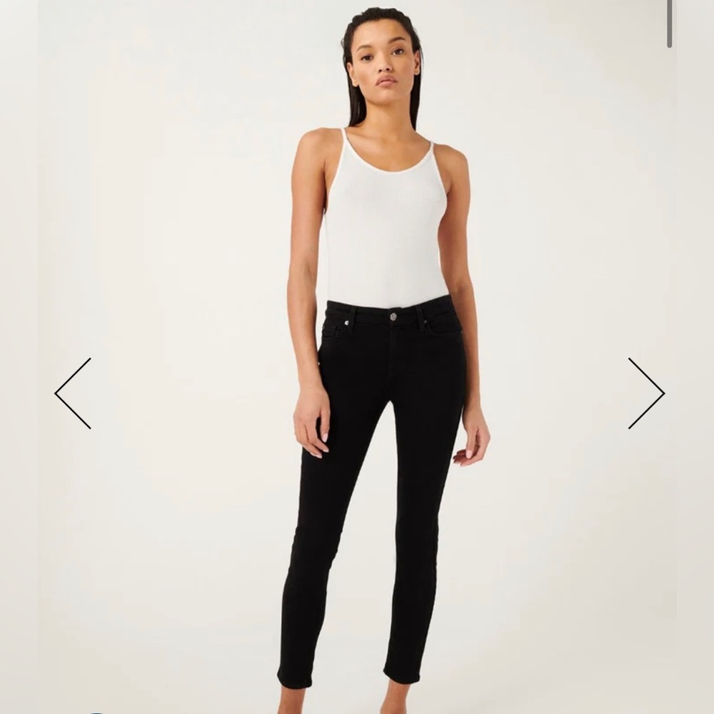 7 FOR ALL MANKIND B(Air) Denim Ankle Skinny in Black